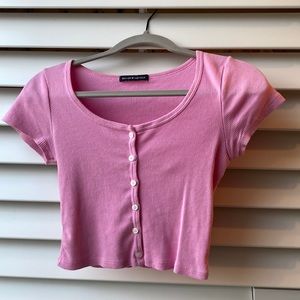 CUTE PINK CROP SHIRT